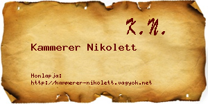 Kammerer Nikolett névjegykártya